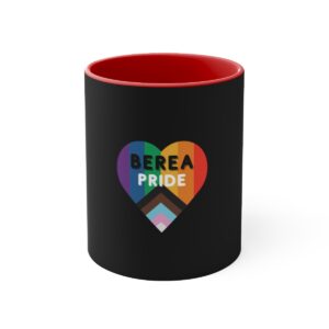 Berea PRIDE Accent Coffee Mug, 11oz-Black