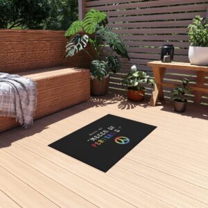 Black "Mecca of Perversion" Outdoor Rug